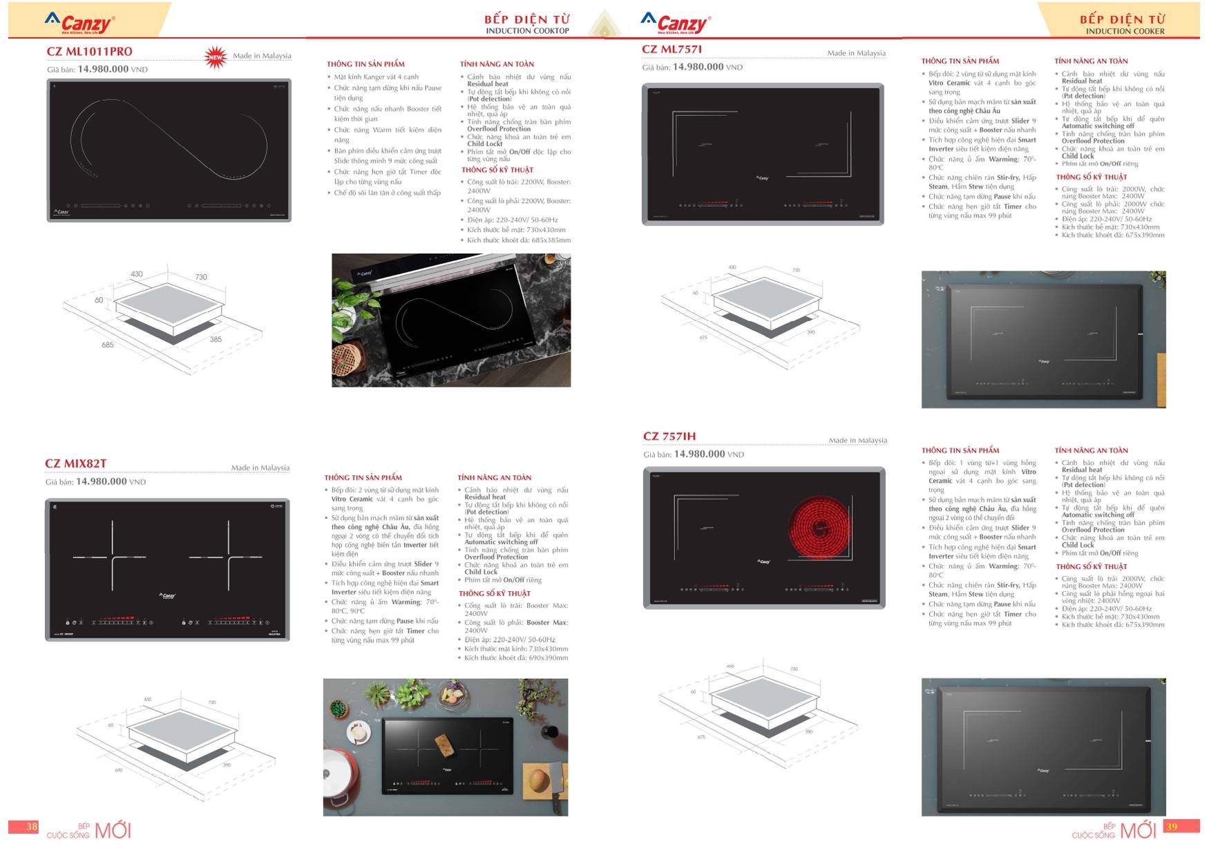 Bếp CANZY Catalogue và Bảng giá mới nhất 2024 /Page 19